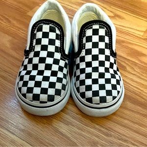 Black and white checkered Vans